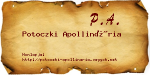 Potoczki Apollinária névjegykártya